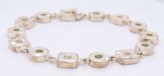 Strerling Silver Round and Square Link Bracelet