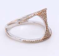 Sterling Silver Open Champaigne Diamond Ring