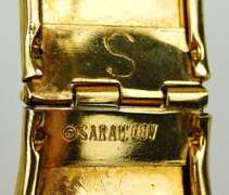 Vintage Signed Designer Bangle with Huge Glass Stone