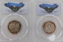 2 US Quarters 2017-S, F. Douglass & Ellis Island, SP-70