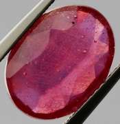 Low profile 5.93ct oval cut blood red Ruby