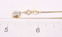 Subtle Solitaire Diamond Pendant Necklace in 14K Yellow Gold