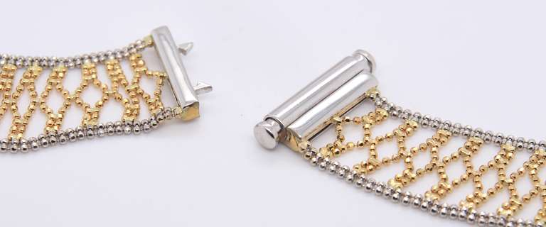 Incredible 18kt Two Tone Bead Collar Necklace