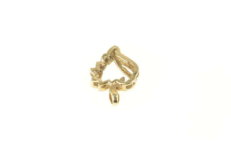 10K Yellow Gold Diamond Curvy Heart Love Symbol Pendant
