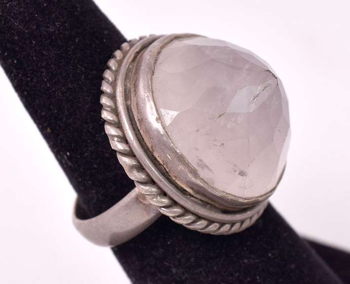 Incredible Massive 15.10CTS Rose Quartz Ring in Sterling Silver