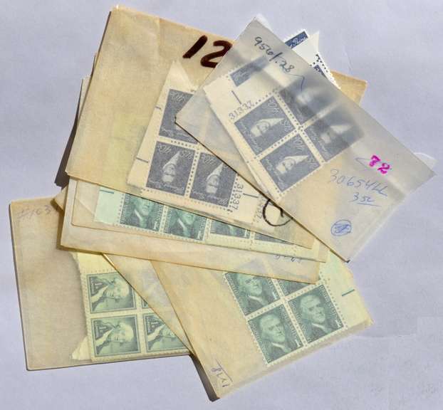 12 40 Cent and 23 1 Cent Mint US Plate Blocks