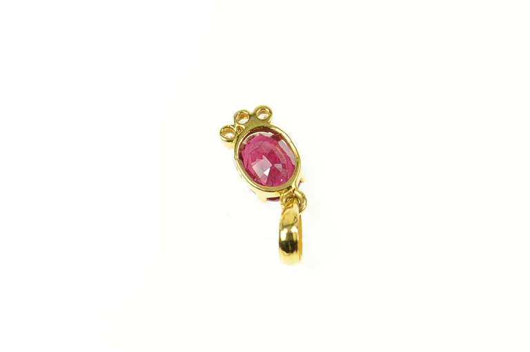 18K Yellow Gold 1.36 Ctw Natural Ruby Diamond Accent Pendant