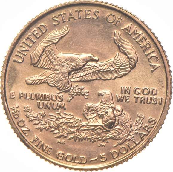 1991 $5 American Gold Eagle - 1/10 Oz. .999 Fine Gold