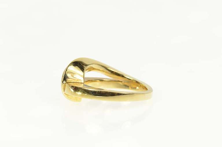 14K Yellow Gold 0.45 Ct Diamond Solitaire Curvy Engagement Ring