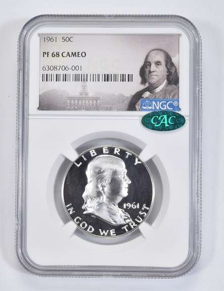 PF68 CAM 1961 Franklin Half Dollar - CAC - Graded NGC