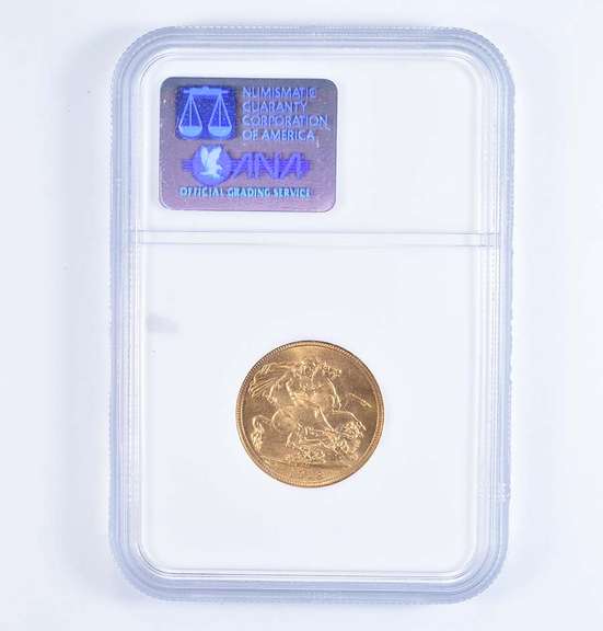 MS65 1918-S Australia 1 Sovereign Gold Coin - Graded NGC