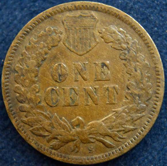 1908-S Indian Head Cent, Circulated.