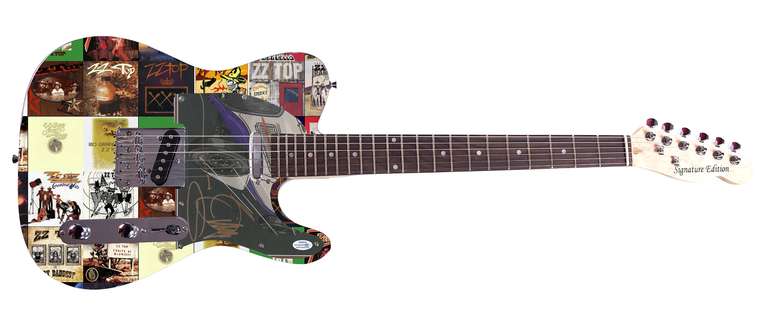 ZZ Top Billy Gibbons Autographed Signed Custom Photo Graphics Guitar ACOA