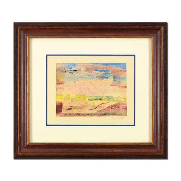 Neal Doty (1941-2016), Framed Original Mixed Media Linocut, Hand Signed with Certificate of Authenticity.