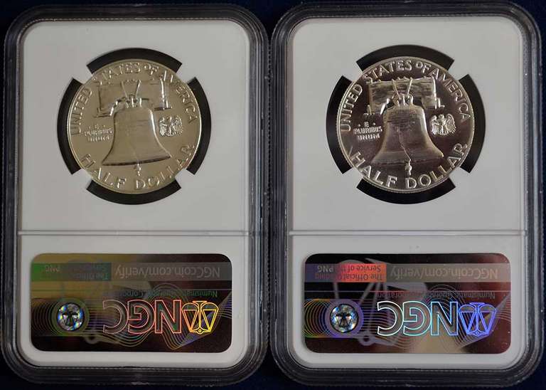 Lot Of 2 1962 Franklin Half Dollars NGC PF67