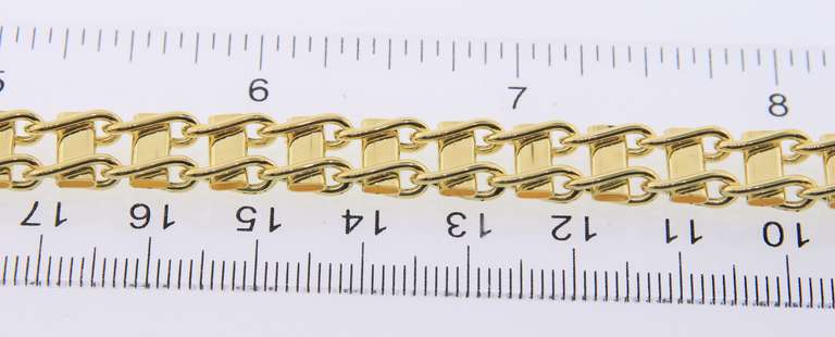 Fancy Link Yellow Gold Bracelet
