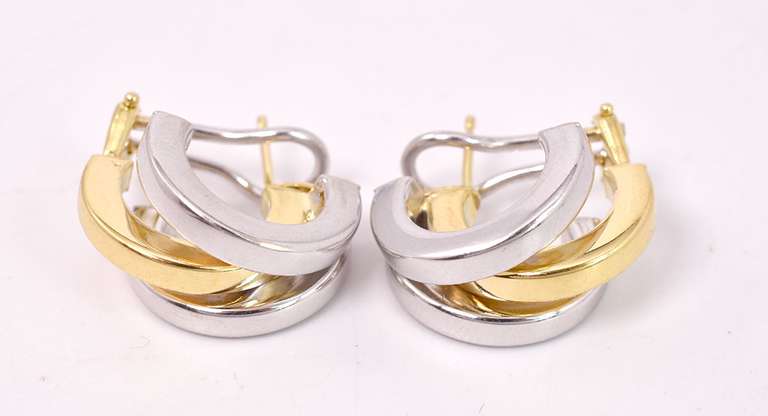 Incredible Triple Hoop Earrings in 18K Two-Tone Gold