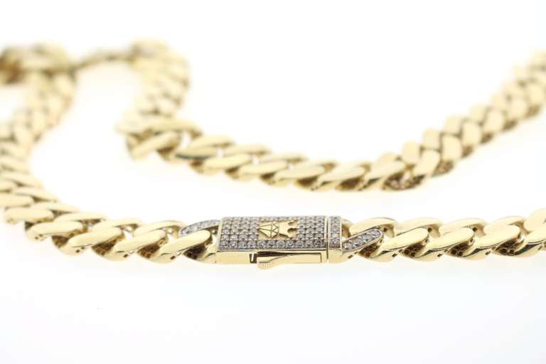 Glitzy 14kt Cubic Zirconia And gold chain link necklace