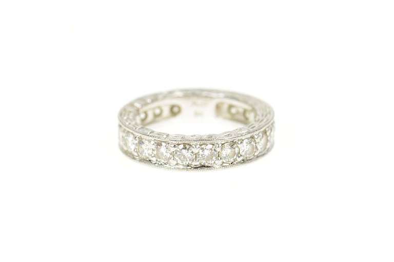 Platinum 2.10 Ctw Diamond Eternity Vine Wedding Band Ring