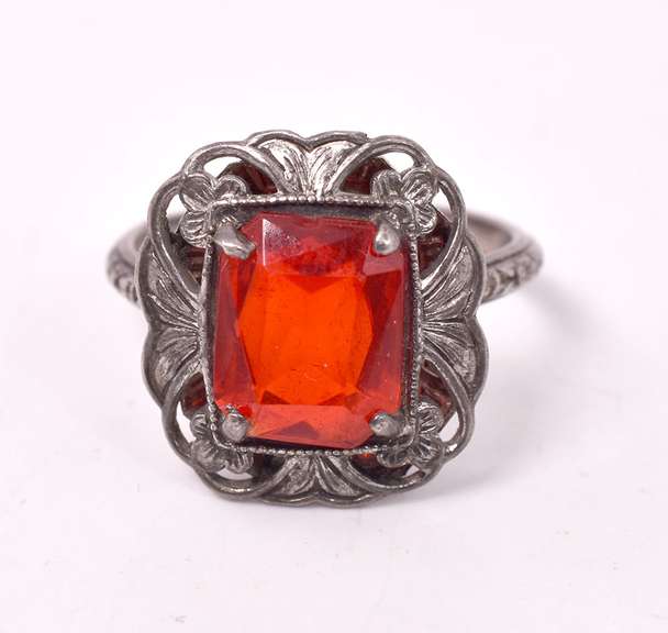Gorgeous Red Crystal Ring in Sterling Silver