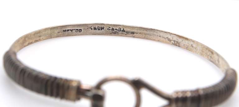 Vintage Sterling Silver Mexico Bangle Bracelet