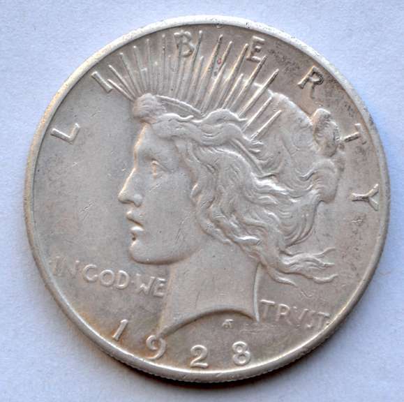 1928 Near Unc Key Date Peace Dollar