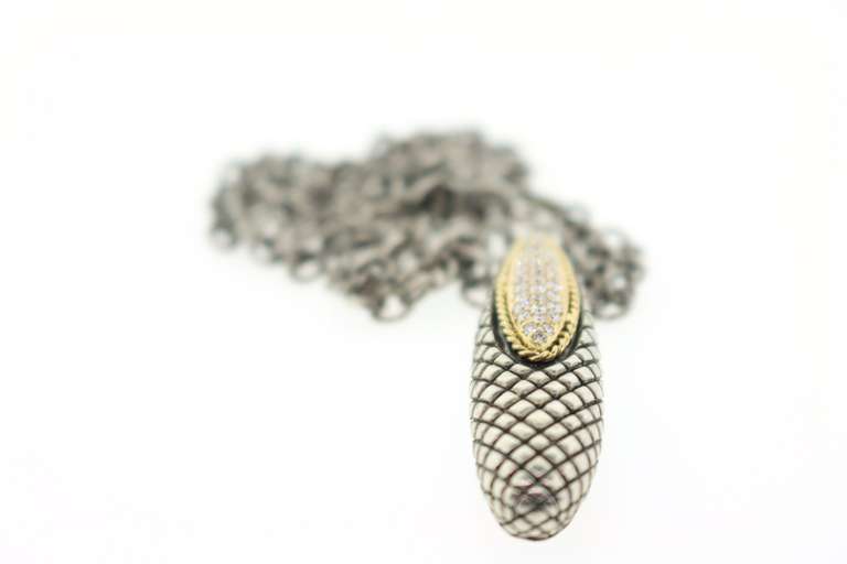 Andrea Candela 18k and sterling diamond necklace