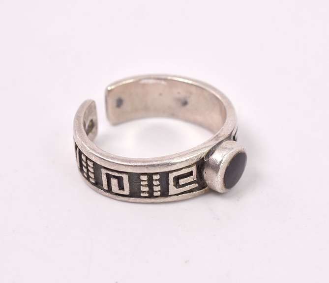 Dainty Onyx Ring in Sterling Silver
