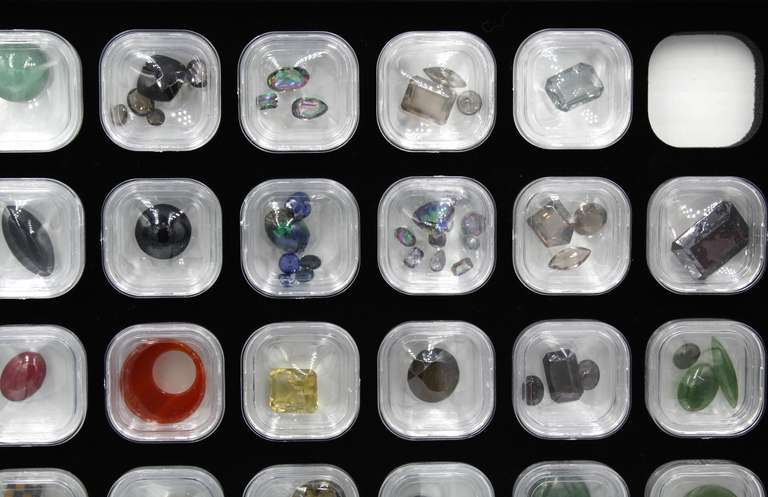 Tray of Loose Colored Gemstones