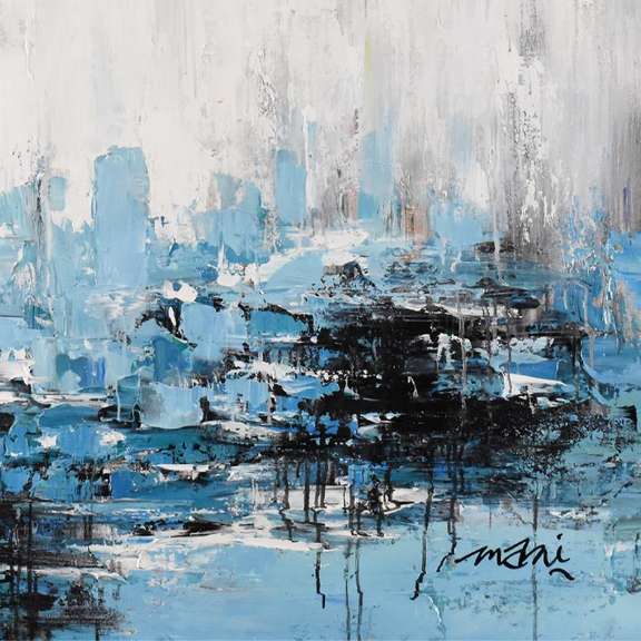 Mani, Original Oil Painting on Canvas (45" x 45"), Hand Signed with Letter of Authenticity.
