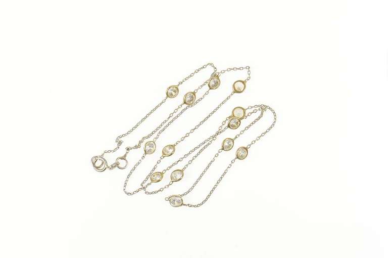 14K Yellow Gold Classic CZ By the Yard Statement Chain Necklace