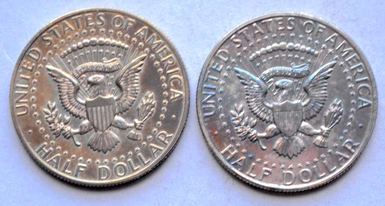 2 Heavy Toned 1964  BU Kennedy Halves