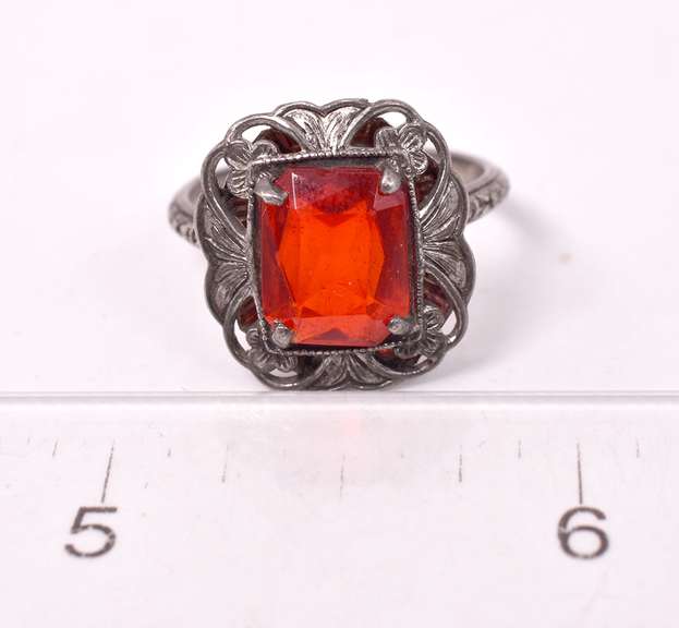 Gorgeous Red Crystal Ring in Sterling Silver