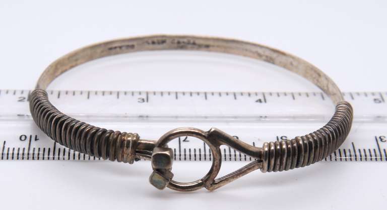 Vintage Sterling Silver Mexico Bangle Bracelet