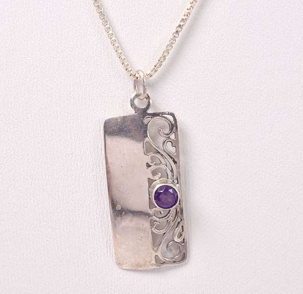 Amazing Amethyst Pendant Necklace in Sterling Silver