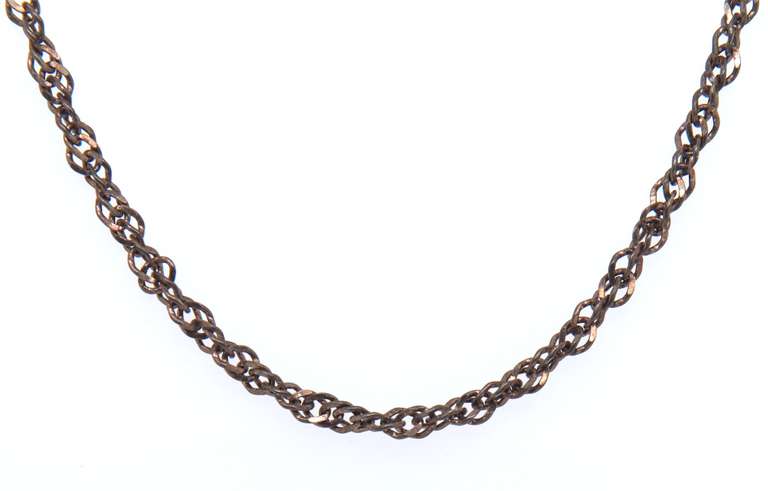 Italian Vintage Sterling Silver Rope Chain Necklace