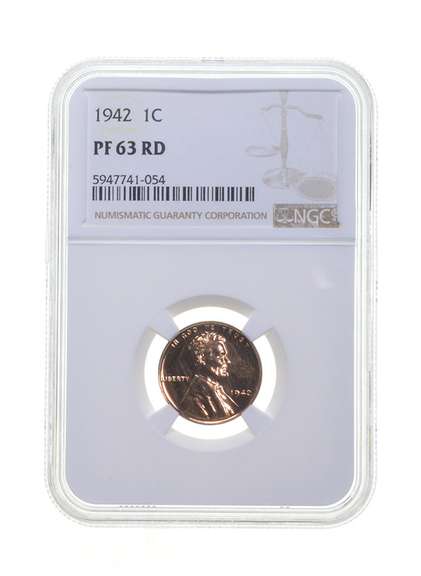 PF63 RD 1942 Lincoln Wheat Cent - Graded NGC