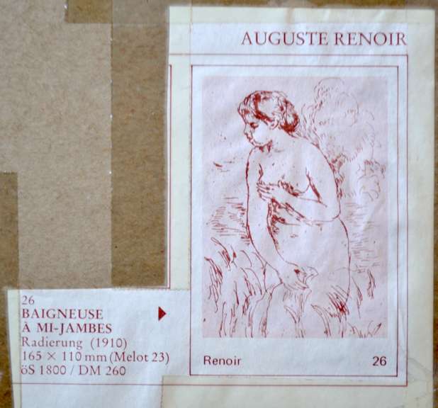 Le Baigneuse Etching By Renowned Artist Pierre August  Renoir