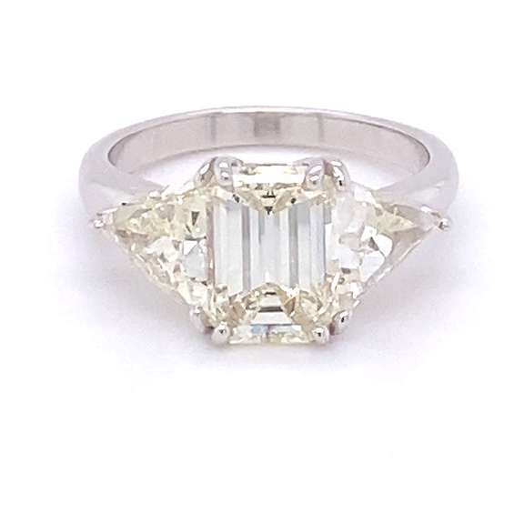 Remarkable +4ctw. Three-Diamond Ring