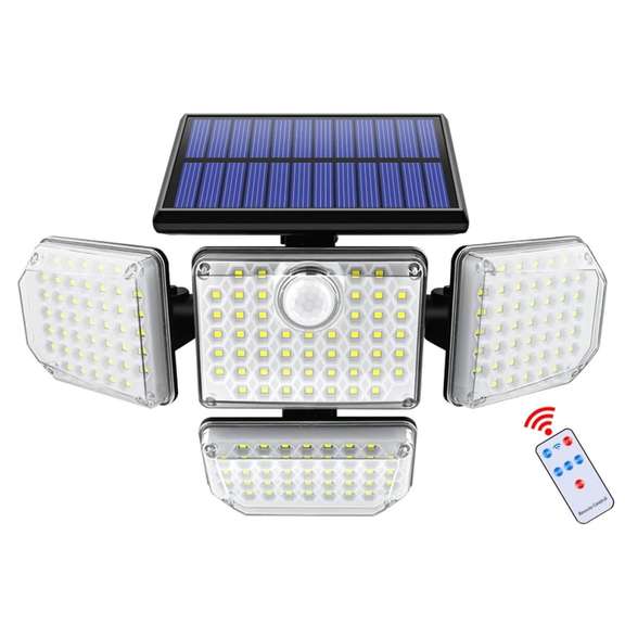 182LED Solar Wall Lamp Three-head Induction Light