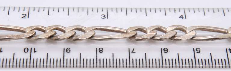 Heavy Italian Sterling Silver Figaro Necklace