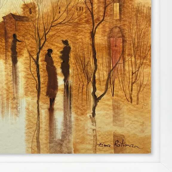 Zina Roitman, Framed Hand Signed Original Painting with Letter of Authenticity.