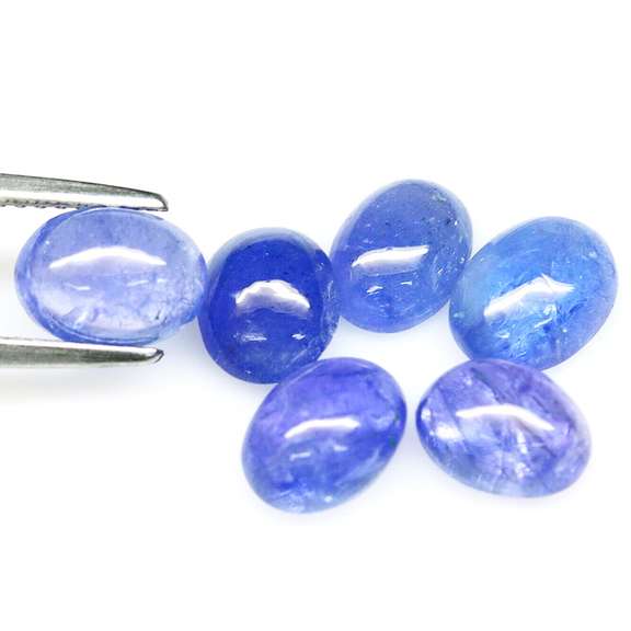 Unheated! 9.32ct set of Tanzanite cabochons