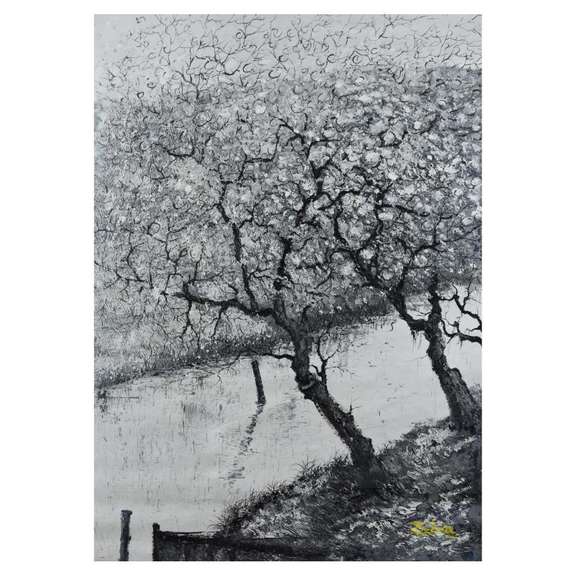 Zahra, Original Oil Painting on Canvas (40" x 60"), Hand Signed with Letter of Authenticity.