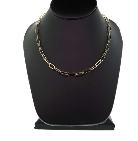 Elegant 14kt solid gold paperclip chain