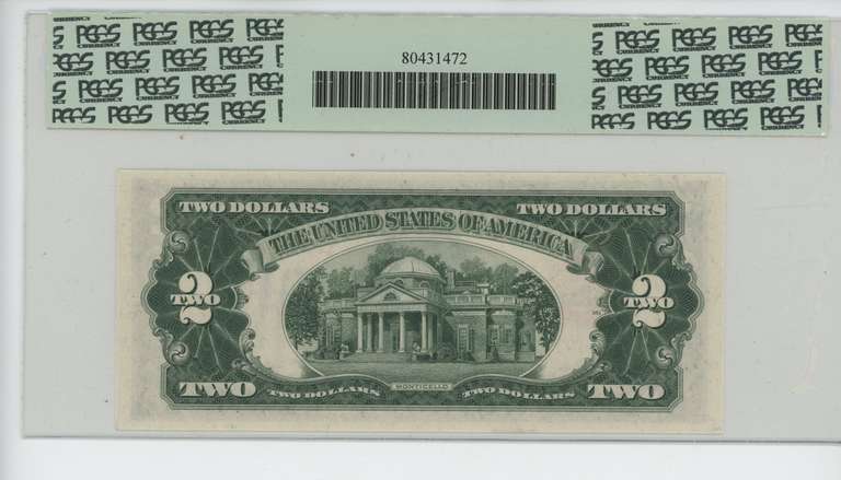 Super Gem 1928G Series $2 Red Seal Note. PCGS 65PPQ