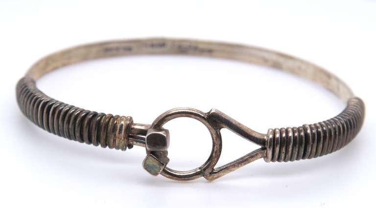 Vintage Sterling Silver Mexico Bangle Bracelet