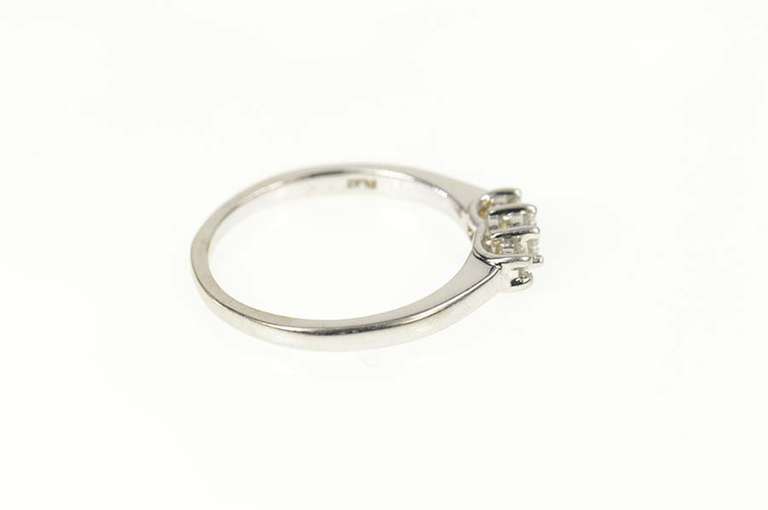 14K White Gold 0.22 Ctw Three Diamond Promise Engagement Ring