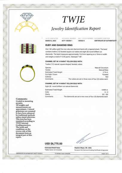 3.56ctw Ruby and Diamond Men's Ring in 14K