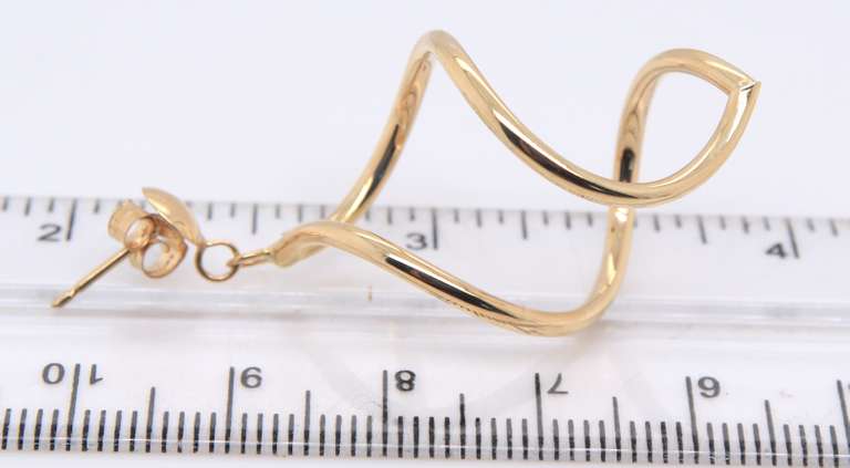 Beautiful Yellow Gold Twisted Dangle Earrings